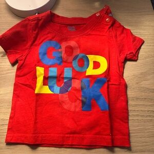 Vibrant Red Kids Tee with Graphic Print
